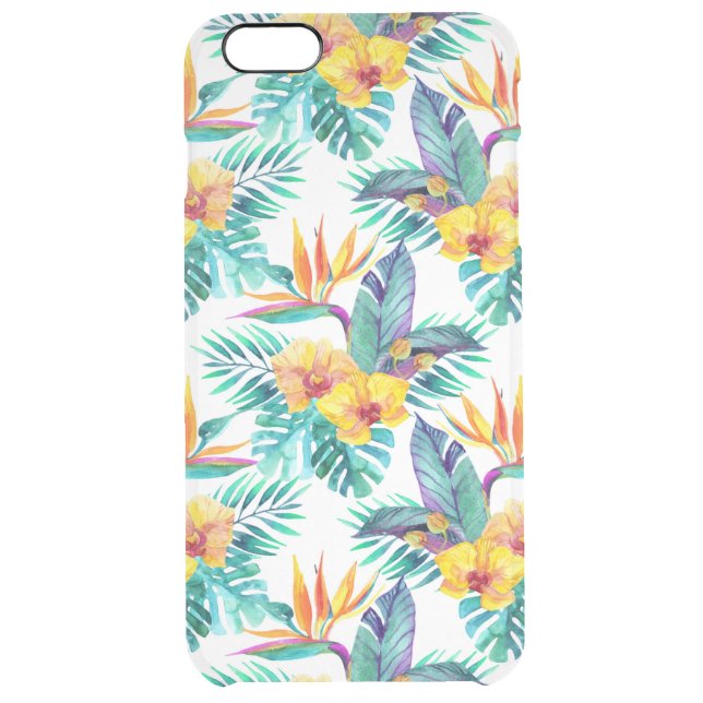 Bird Of Paradise & Orchid Pattern Uncommon iPhone Case (Back)