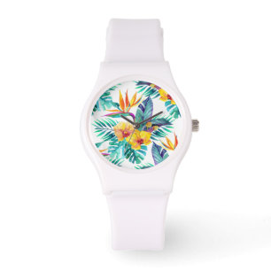 Bird Of Paradise & Orchid Pattern Watch