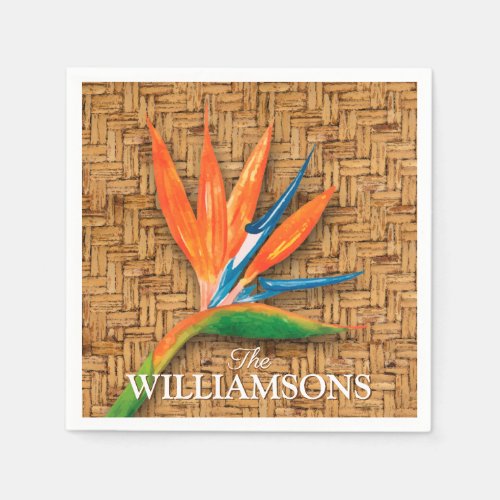 Bird of Paradise Personalized Napkins