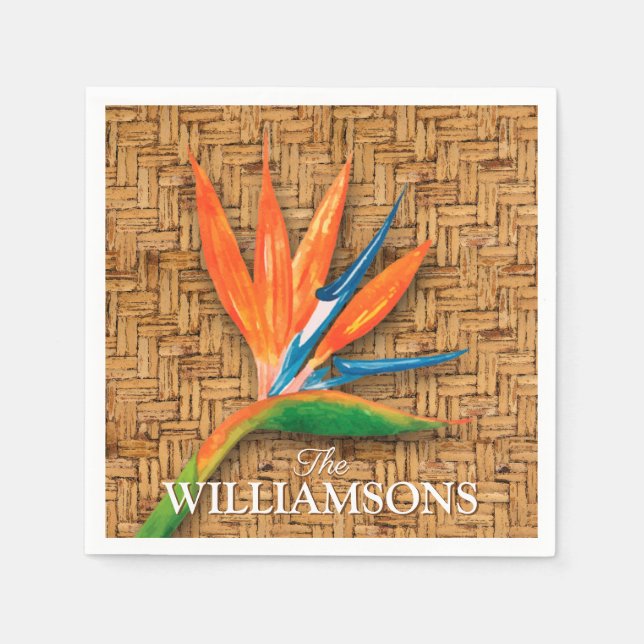 Bird of Paradise Personalized Napkins (Front)