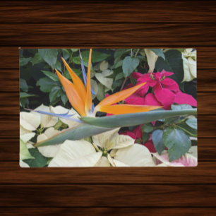 Bird of Paradise Plant and Poinsettias Holiday Placemat
