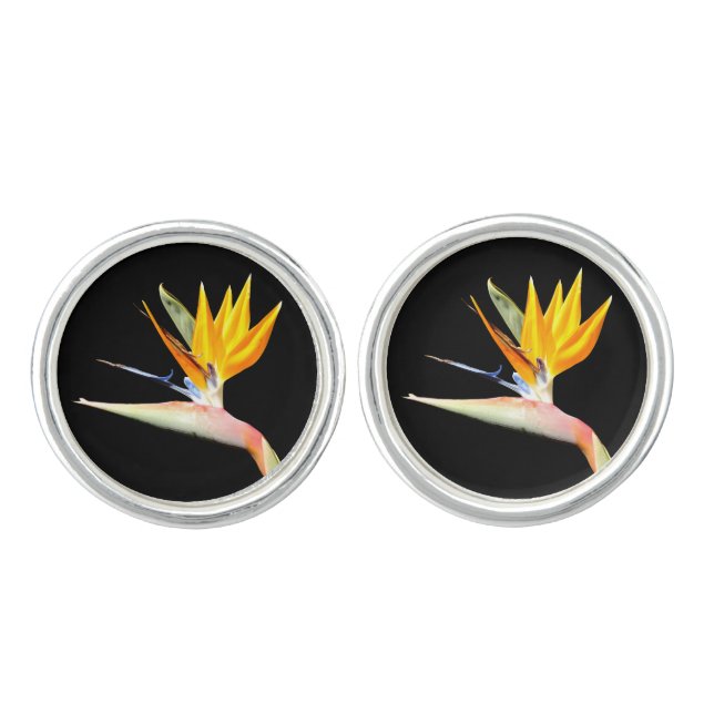 Bird of Paradise Plant Cufflinks (Front)