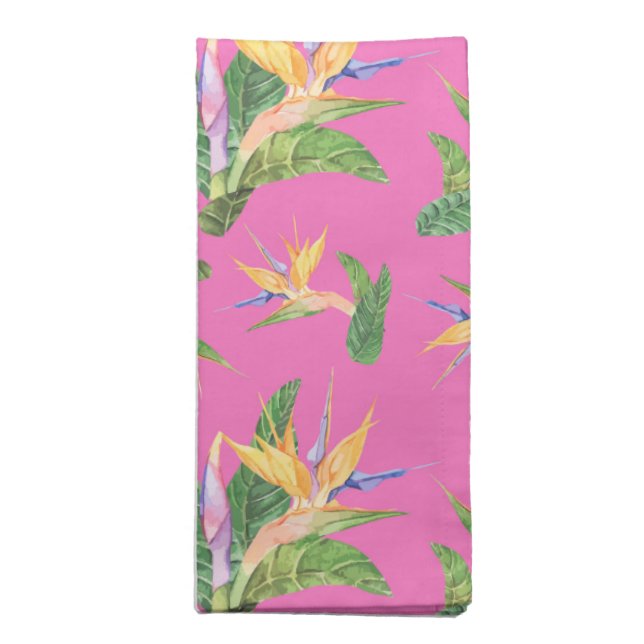 Bird of Paradise Print Cloth Napkin (Folded)