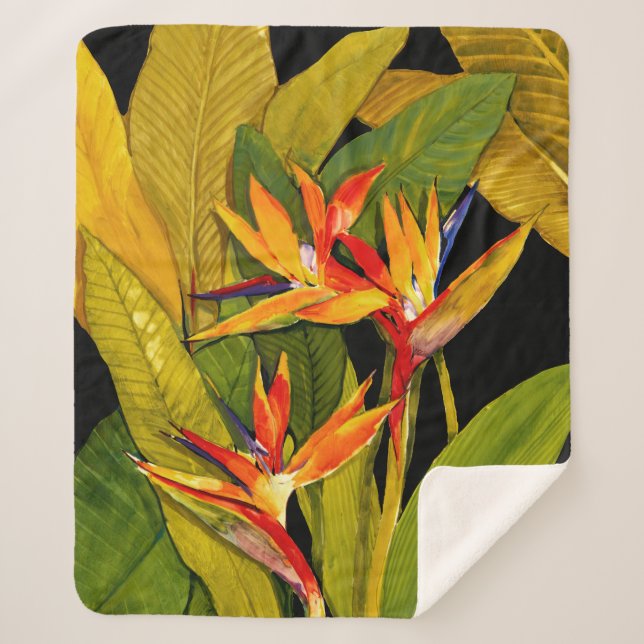 Bird of Paradise Sherpa Blanket (Front)