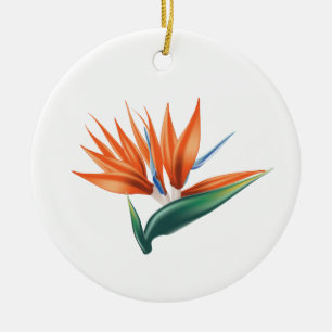 Bird of paradise, strelitzia exotic flower ceramic ornament