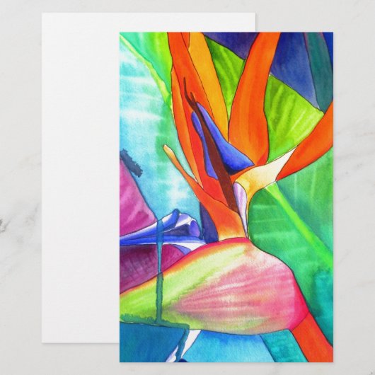 Bird of Paradise Strelitzia flower tropical art (Front/Back)
