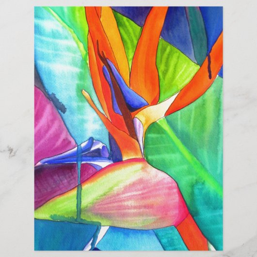 Bird of Paradise Strelitzia flower tropical art (Front)