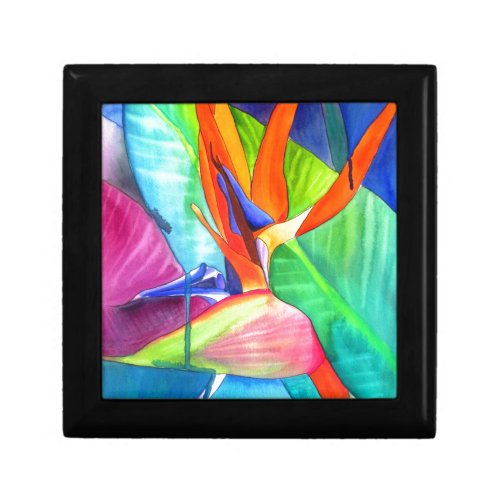 Bird of Paradise Strelitzia flower tropical art Keepsake Box