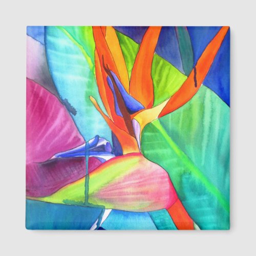 Bird of Paradise Strelitzia flower tropical art Magnet