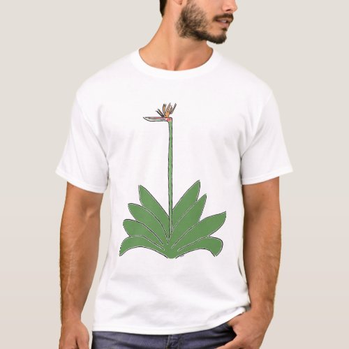 Bird Of Paradise T_Shirt Of Cartoon Plant  Flower