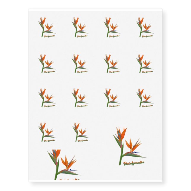 Bird Of Paradise Temporary Tattoos (Front)