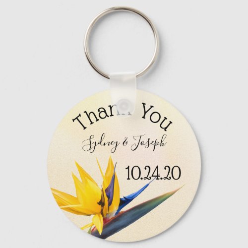 Bird_of_paradise Thank You Key Ring Favor