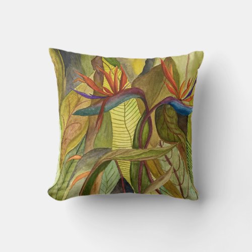 Bird of Paradise Throw Pillow