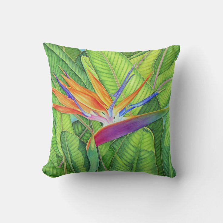 Bird of Paradise Throw Pillow Zazzle