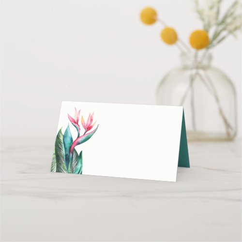 Bird of Paradise Tropical Blank Place Cards