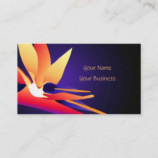 Customizable Bird-of-Paradise Tropical Floral Business Card