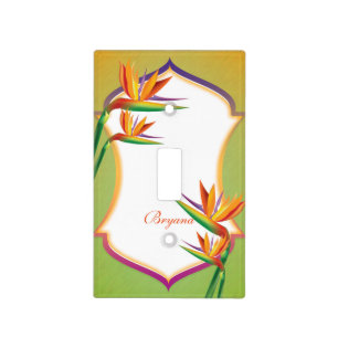 Bird of Paradise Tropical Floral Light Switch