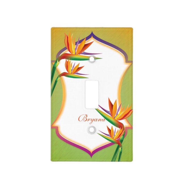 Bird of Paradise Tropical Floral Light Switch Cover (Front)