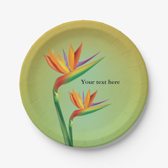 Bird of Paradise Tropical Floral Party Plates (Front)