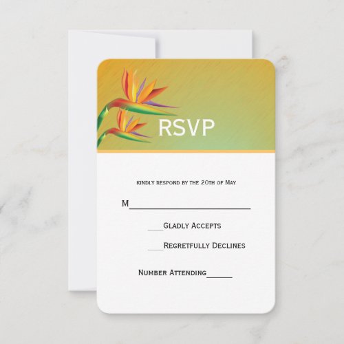 Bird of Paradise Tropical Floral RSVP Card