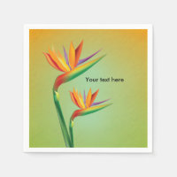 Bird of Paradise Tropical Floral Wedding Napkins