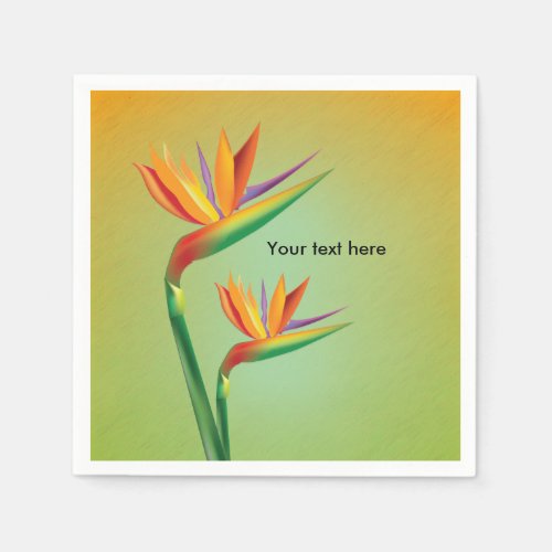 Bird of Paradise Tropical Floral Wedding Napkins