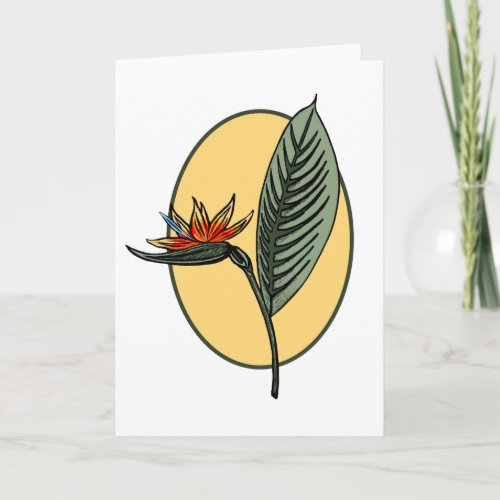 Bird of Paradise Tropical Flower Botanical Holiday Card