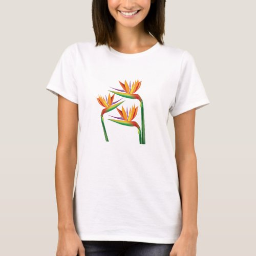 Bird of Paradise Tropical Flowers Custom T_Shirt