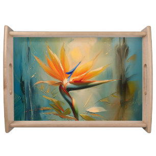 Bird of Paradise Tropical Plant Serving Tray