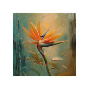 Bird of Paradise Tropical Plant Wood Wall Art