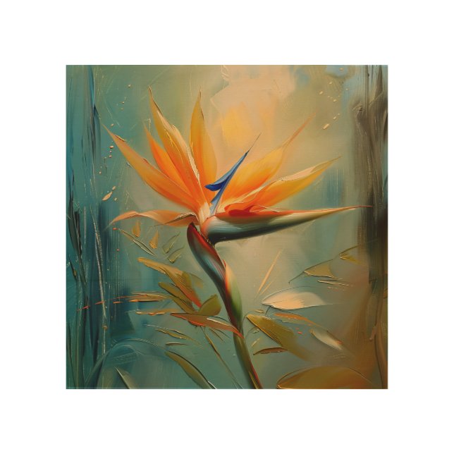 Bird of Paradise Tropical Plant Wood Wall Art (Front)