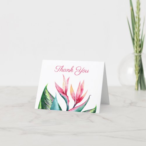 Bird of Paradise Tropical Watercolor Bridal Shower Thank You Card