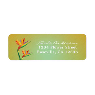 Bird of Paradise Tropical Wedding Address Labels