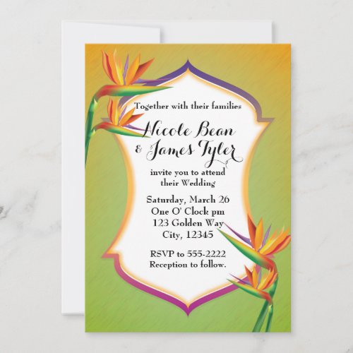 Bird of Paradise Tropical Wedding Invitations