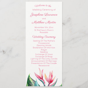 Bird of Paradise Tropical Wedding Programs