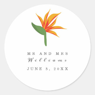 Bird of Paradise Tropical Wedding Sticker