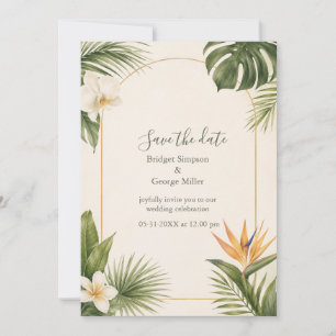 Bird of Paradise Vintage Hawaii Floral Wedding Invitation