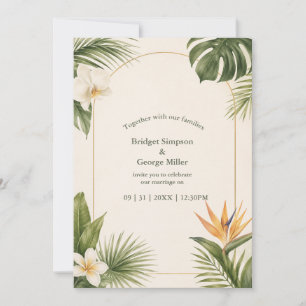 Bird of Paradise Vintage Hawaii Floral Wedding Invitation
