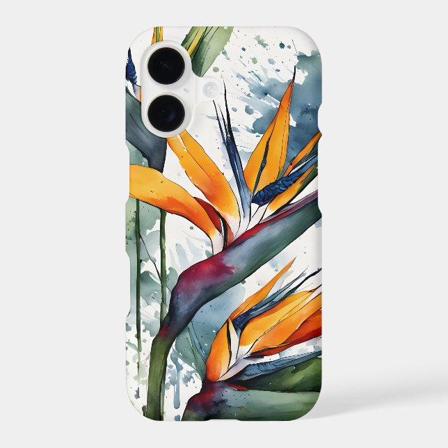 Bird of Paradise - Watercolor flowers Case-Mate iPhone Case (Back)