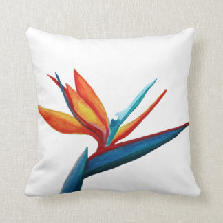 Bird of Paradise Watercolor Pillow