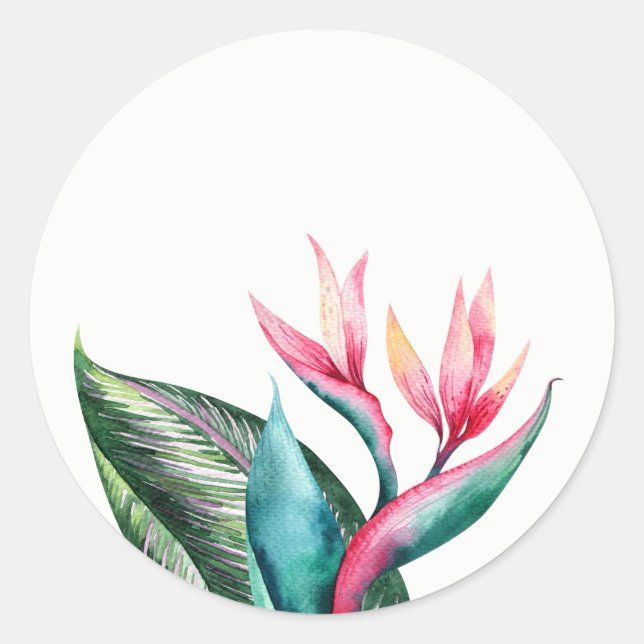 Bird of Paradise Wedding Favor Stickers (Front)