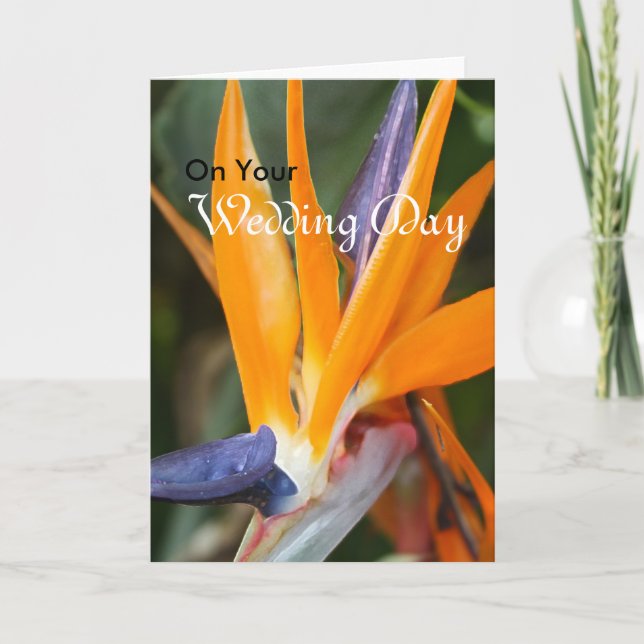 Bird of Paradise Wedding Greeting Card (Front)