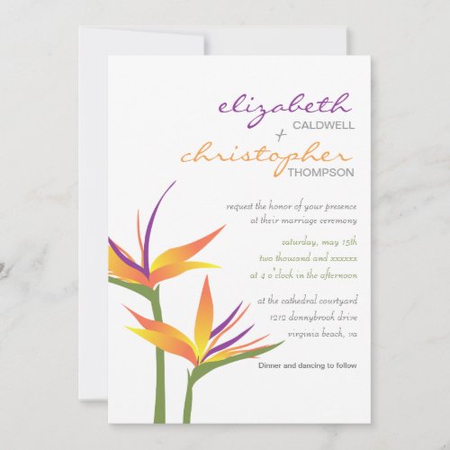 Bird of Paradise Wedding Invitation