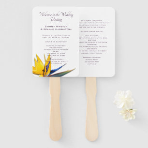Bird-of-Paradise Wedding Program Fan