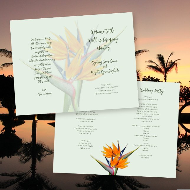 Bird of Paradise Wedding Program Template (Creator Uploaded)