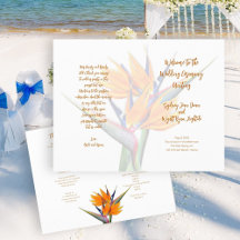 Bird of Paradise Wedding Program Template