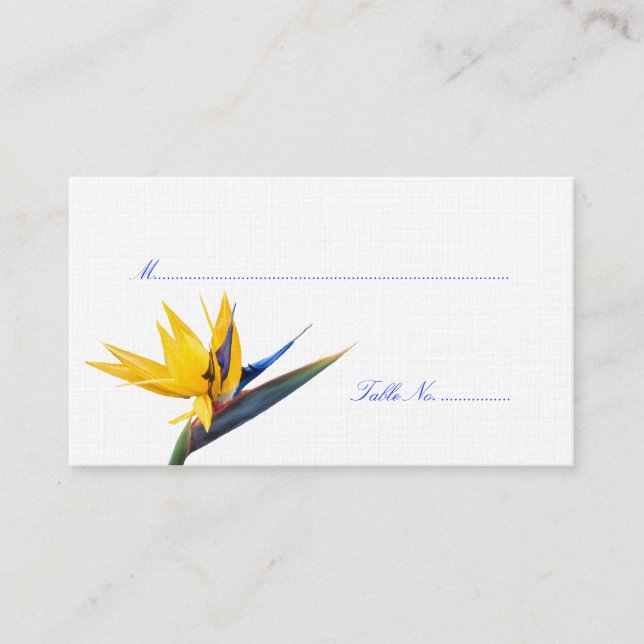 Bird of Paradise Wedding Reception Escort Cards (Front)