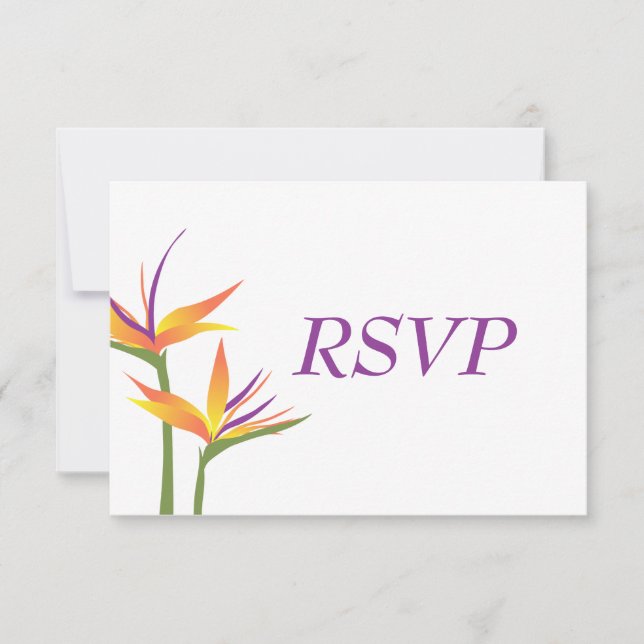 Bird of Paradise Wedding RSVP Card (Front)