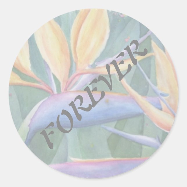 BIRD OF PARADISE WEDDING STICKERS (Front)