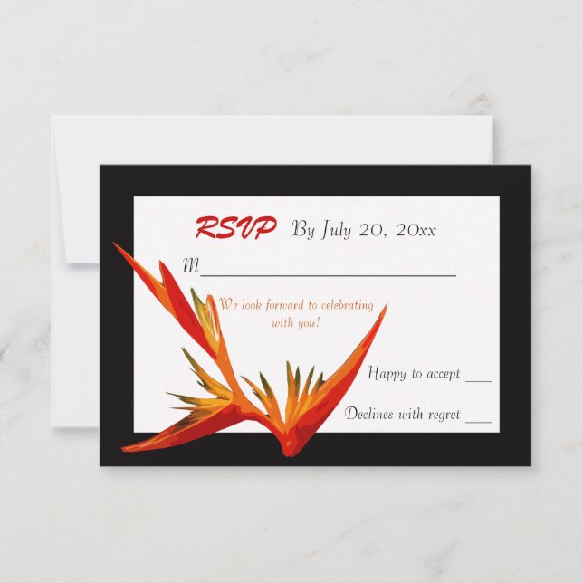 Bird of Paradise White Response Card (Front)
